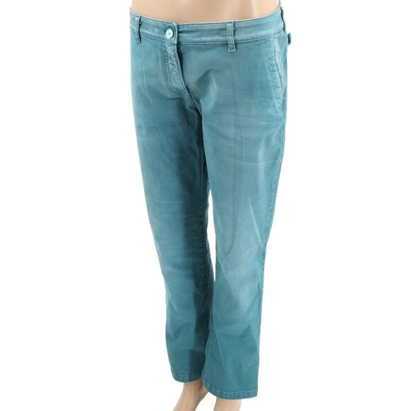 Scervino Street Women's Mid-Rise Blue Green Denim Pants - Retail $345 - NWT - Picture 1 of 4
